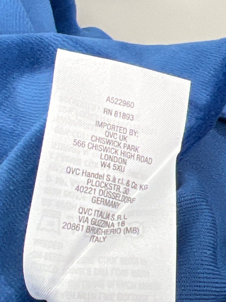 Denim And Co Tunic Xs Regular Velour Split Banded V Neck Hi Low Cobalt Blue New — image 6 of 7